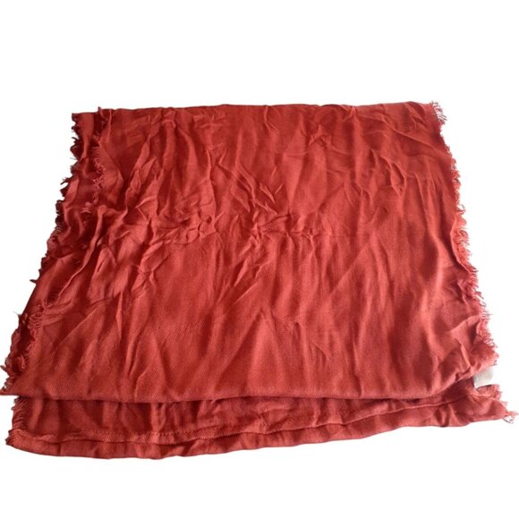 APT 9 Burnt Umber Rust Orange Infinity Scarf Fringe Edge Rayon Fall - Picture 6 of 8